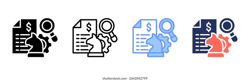 Strategic Management icon sheet multiple style collection