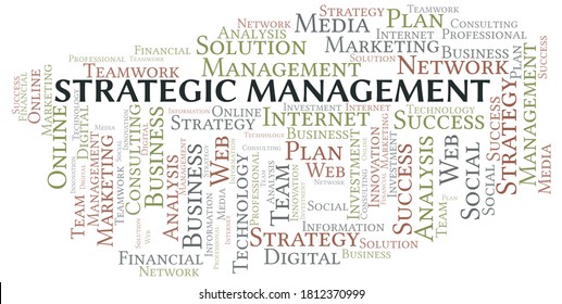 Strategic Management word cloud create with text only.