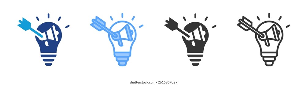 Strategic Marketing icon set multiple style collection