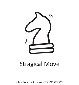 Strategic Move vector outline Icon Design illustration. Business Symbol on White background EPS 10 File
