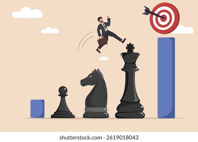 Strategic Moves Achieving Business Goals a Strategic Journey to Hit the Target and Climbing the Ladder of Success with Calculated Steps.