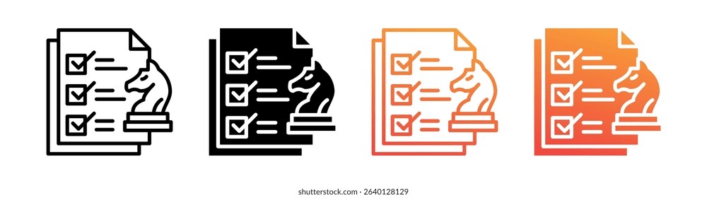 Strategic Multi Style Icon Set Vector