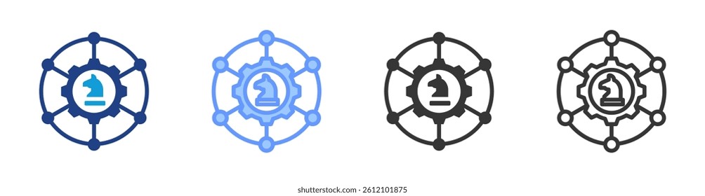 Strategic Networking icon set multiple style collection