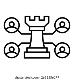 Strategic Networking Line Icon Vector Illustration
