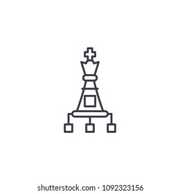 Strategic options linear icon concept. Strategic options line vector sign, symbol, illustration.