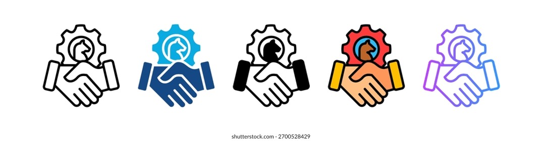 Strategic Partnership Icon Multiple Vector Illustration