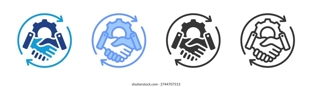 Strategic Partnership icon set multiple style collection