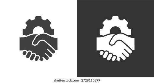 Icono de la Asociación Estratégica. Icono de la serie de glifos sólidos