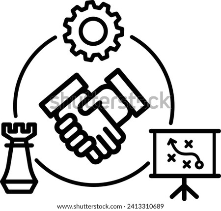 strategic partnership icon vector sign