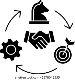 Strategic Partnerships Icon Glyph Vector Illustration