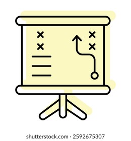 Strategic Plan color shadow thinline icon, vector, pixel perfect, illustrator file 