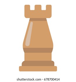 Strategic plan flat icon, business and rook chess, vector graphics, a colorful solid pattern on a white background, eps 10.