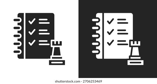 strategic plan Icon In Black And White Glyph Style
