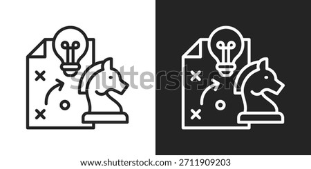 strategic plan Icon In Black And White Line Style