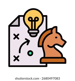 Elemento estratégico del icono del Plan para el diseño