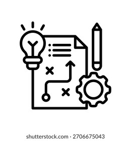Strategic Plan Icon Line Vector Illustration