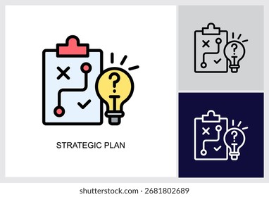 Icono de Plan estratégico Multi Style Ilustración vectorial