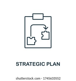 Strategic Plan icon from planing collection. Simple line Strategic Plan icon for templates, web design and infographics
