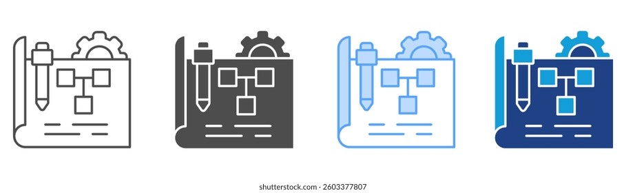 Strategic Plan Icon Set Multiple Style Collection