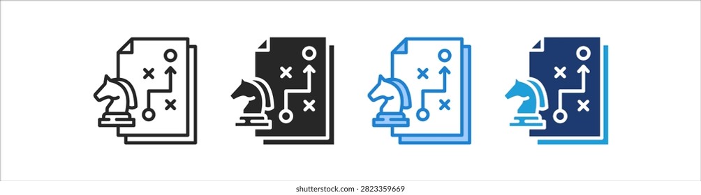 Strategic Plan Icon Set Multiple Style Vector Collection