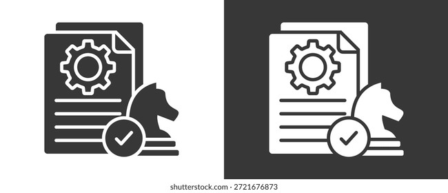 Conjunto De Iconos De Plan Estratégico Colección De Vector Aislada En Blanco Y Negro