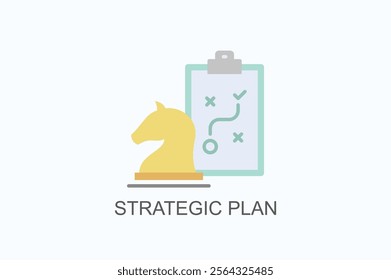 Strategic Plan Isolated Vector, Icon Or Logo Sign Symbol Illustration