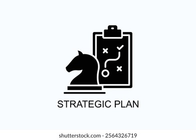 Strategic Plan Isolated Vector, Icon Or Logo Sign Symbol Illustration