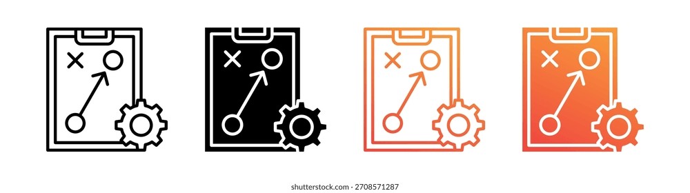 Colección de conjunto de iconos de estilo múltiple de Plan estratégico