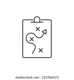 Strategic plan, route. Vector linear illustration isolated on white background