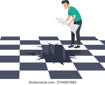 Strategic Planning and Avoiding Hidden Risks on a Broken Chessboard Floor