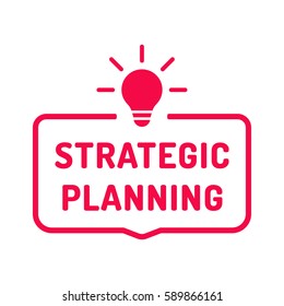 Strategic Planning Badge Bulb Icon Flat Stock Vector (royalty Free 