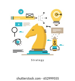 Strategic planning and business strategy flat vector illustration design. Success in business, leadership, business management design for mobile and web graphics