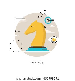 Strategic planning and business strategy flat vector illustration design. Success in business, leadership, business management design for mobile and web graphics