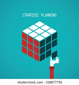 Strategic Planning Cube Vector Concept In Flat Style