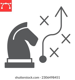 Strategic planning glyph icon, solution and business , action plan vector icon, vector graphics, editable stroke outline sign, eps 10.