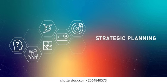 Strategic Planning gradient header plan idea strategy business work report forecast data strategizing design icon outline set collection