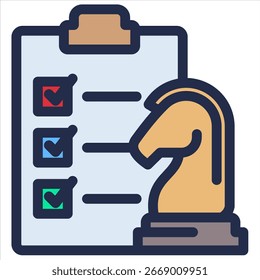 Elemento De Icono De Planificación Estratégica Para Diseño