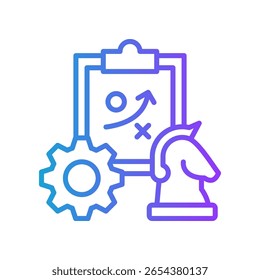 Strategic Planning Icon Line Gradient Vector Illustration