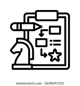 ícone do Strategic Planning ilustração de vetor de linha