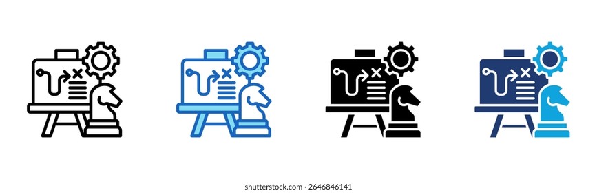 Strategische Planung Symbol Multi-Style-Vektorgrafik