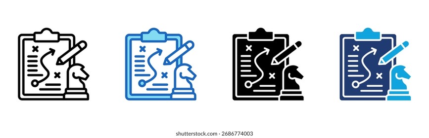 Icono de Planificación Estratégica Ilustración vectorial Multi Style