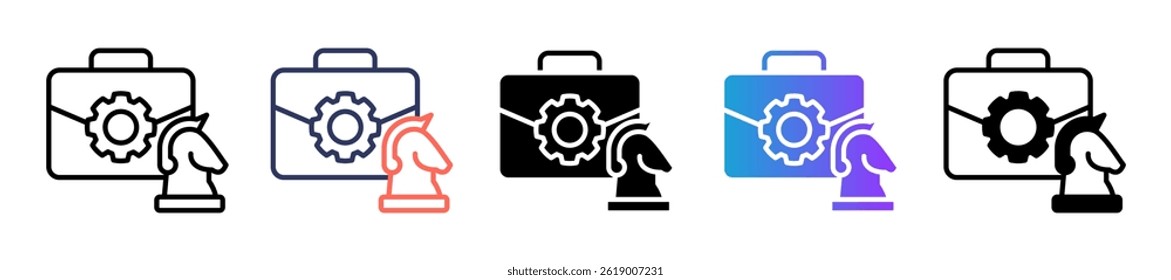 Strategic Planning Icon Multiple Vector Illustration