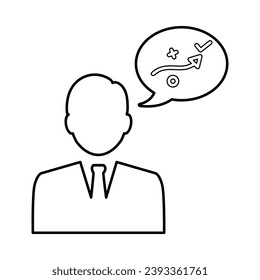 Strategic Planning Icon In Outline Style