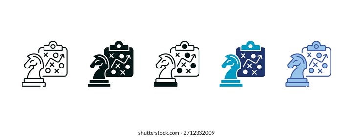 Conjunto de Ícones do Strategic Planning Consistindo em Ilustração de Vetor de Vários Estilos