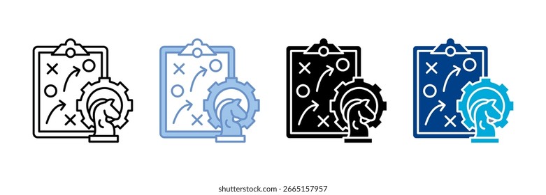 Conjunto de iconos de planificación estratégica Colección de estilos múltiples