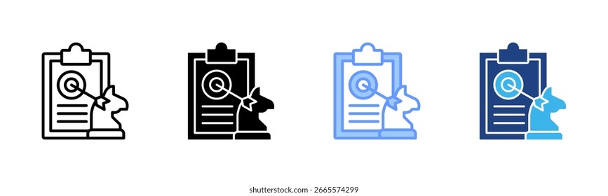 Conjunto de iconos de planificación estratégica colección de varios estilos
