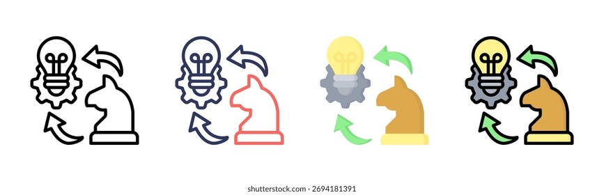 Strategic Planning icon set multiple style collection