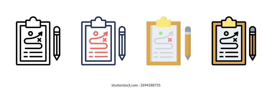Conjunto de iconos de planificación estratégica colección de varios estilos