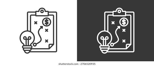 Conjunto De Iconos De Planificación Estratégica Colección De Vector Aislada En Blanco Y Negro