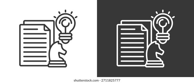 Conjunto De Iconos De Planificación Estratégica Colección De Vector Aislada En Blanco Y Negro